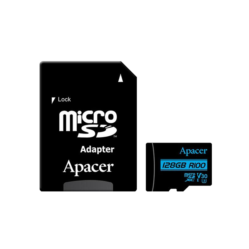 Карта пам'яті Apacer microSD 128GB R100 (AP128GMCSX10U7-R)